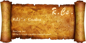 Réz Csaba névjegykártya
