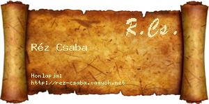 Réz Csaba névjegykártya